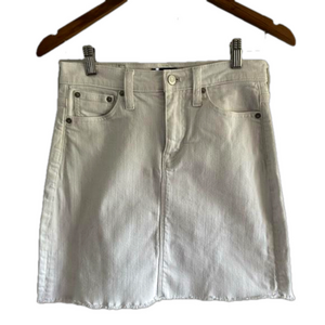 J.Crew White Mercantile Short Mini Jeans Denim Skirt Size 00
